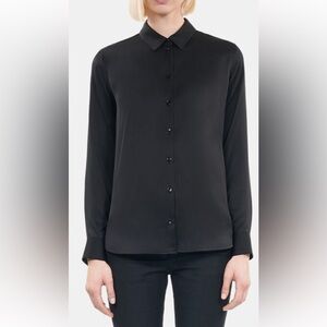 100% Silk The Kooples Black Button Down Shirt
